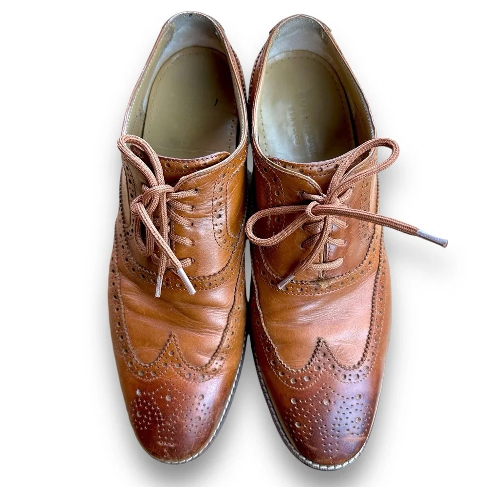 Cole Haan Mens Oxford‎ 9.5M Wingtip Leather Grand OS Cambridge Shoes C12915